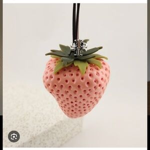 Tory Burch Strawberry-Shaped Pink Bag Charm